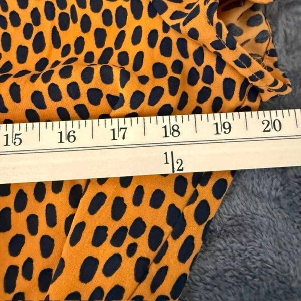 J. Crew Short Sleeve Wrap Dress Cheetah Print Mustard Yellow Size 8